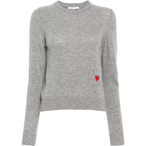 Kaschmir Pullover Grau , Damen, Größe: XS - Moschino - Modalova