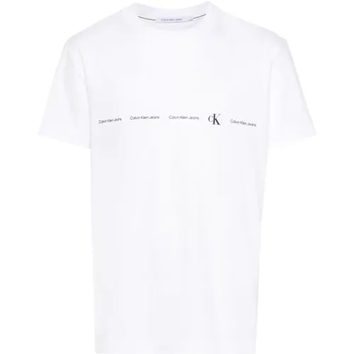Weiße T-Shirts und Polos , Herren, Größe: L - Calvin Klein Jeans - Modalova