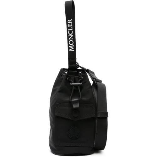 Nylon Bucket Bag with Leather Trim , female, Sizes: ONE SIZE - Moncler - Modalova