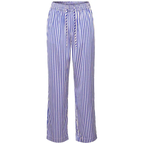 Wide Trousers, female, , Size: L Striped Surf Blue Pants - Saint Tropez - Modalova