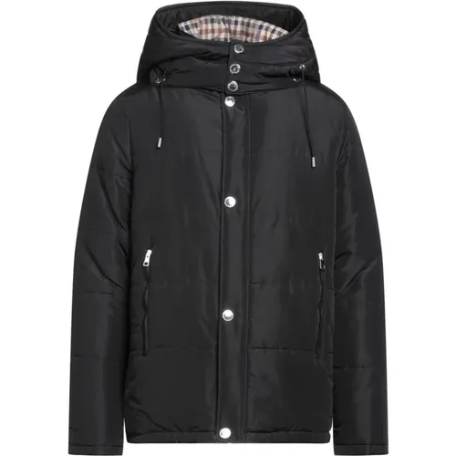 Elegant Jacket with Removable Hood , male, Sizes: L, M, XL, 3XL, 2XL, S - Aquascutum - Modalova