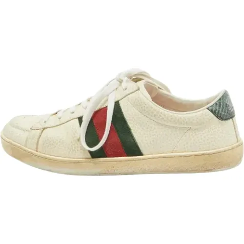 Pre-owned Sneakers, male, , Size: 8 1/2 US Pre-owned Leather sneakers - Gucci Vintage - Modalova