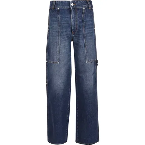 Dark Vintage Workwear Wide Jeans , female, Sizes: W28, W26, W25, W27 - Stella Mccartney - Modalova