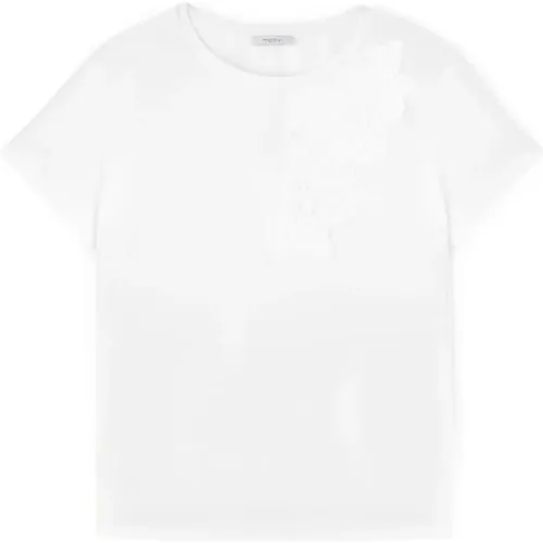 Boxy Cut T-Shirt mit Stickerei - Motivi - Modalova