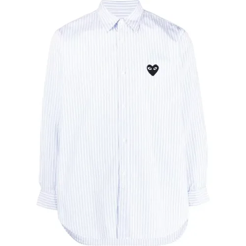 Gestreiftes Herz-Shirt , Herren, Größe: 2XL - Comme des Garçons Play - Modalova