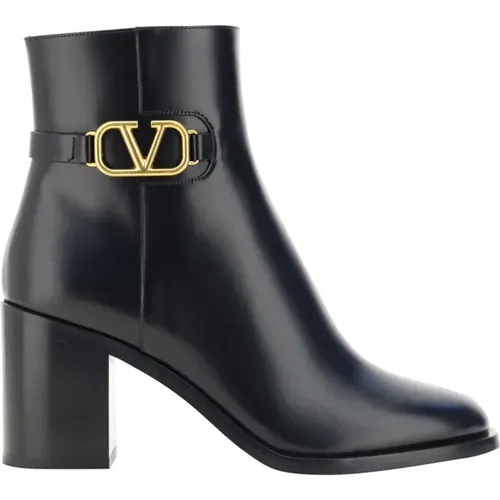 VLogo Leather Ankle Boots , female, Sizes: 3 1/2 UK, 4 UK - Valentino Garavani - Modalova