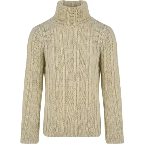 Turtlenecks, male, , Size: S Cream Turtleneck for Men - Daniele Alessandrini - Modalova