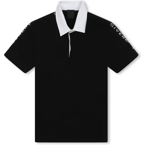 Schwarzes Baumwoll-Poloshirt mit gesticktem Logo - Givenchy - Modalova