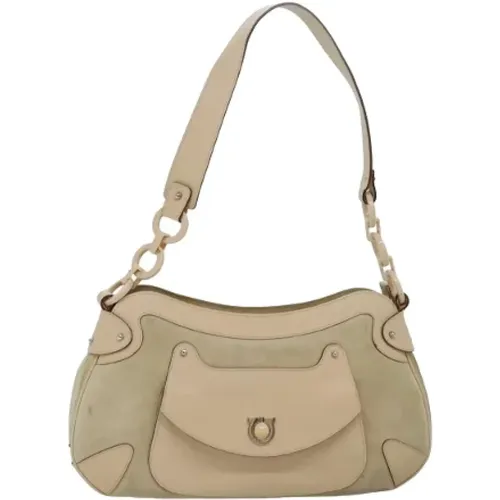 Pre-owned Shoulder Bags, female, , Size: ONE SIZE Pre-owned Suede shoulder-bags - Salvatore Ferragamo Pre-owned - Modalova