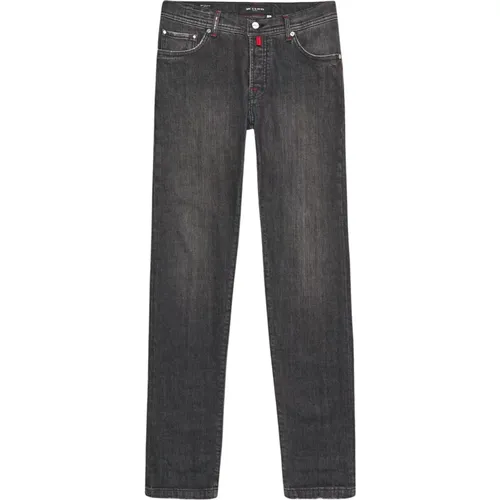 Schwarze Denim Jeans mit roten Nieten - Kiton - Modalova