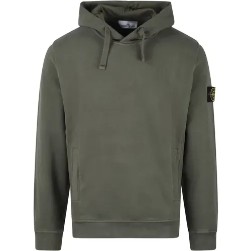 Logo Hoodie mit Fleece-Innenfutter , Herren, Größe: S - Stone Island - Modalova