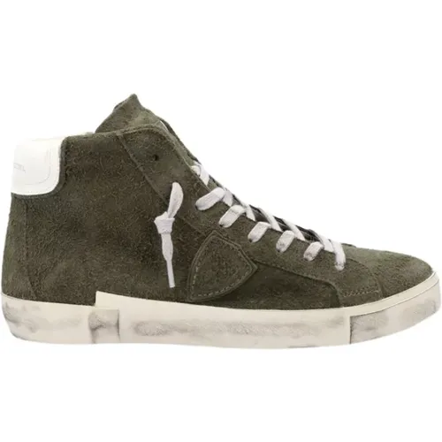 Sneakers, male, , Size: 7 US High Top Sneakers Distressed Style - Philippe Model - Modalova