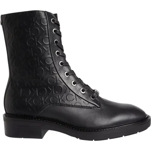 Combat Edge Leather Boots , female, Sizes: 7 UK, 3 UK, 5 UK, 6 UK, 4 UK - Calvin Klein - Modalova