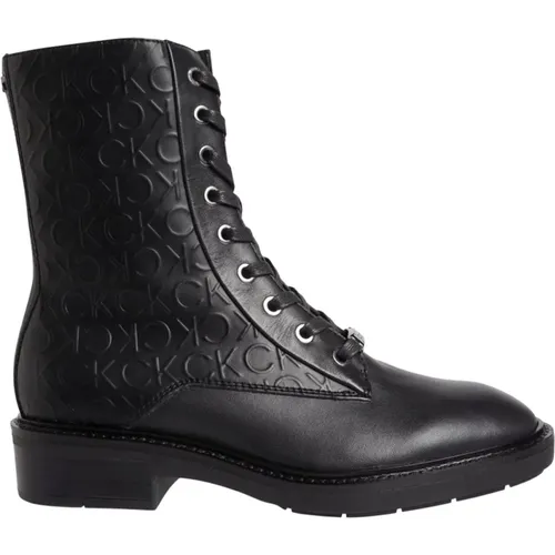 Combat Edge Leather Boots , female, Sizes: 7 UK, 3 UK, 5 UK, 8 UK, 6 UK, 4 UK - Calvin Klein - Modalova