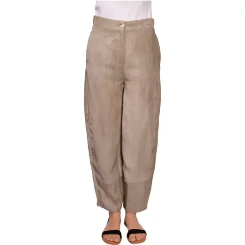 Linen Loose Pants , female, Sizes: M, L - Gran Sasso - Modalova