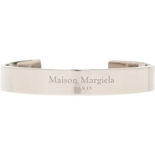 Bracelets, unisex, , Size: 3XL Silver bracelet with logo - Maison Margiela - Modalova