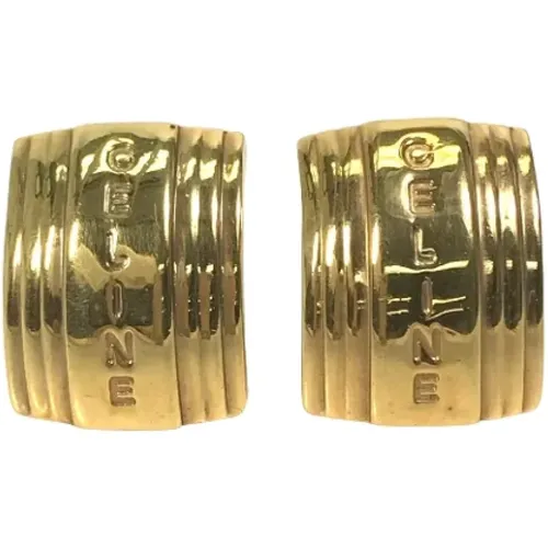 Pre-owned Jewellery, female, , Size: ONE SIZE Pre-owned Gold earrings - Celine Vintage - Modalova