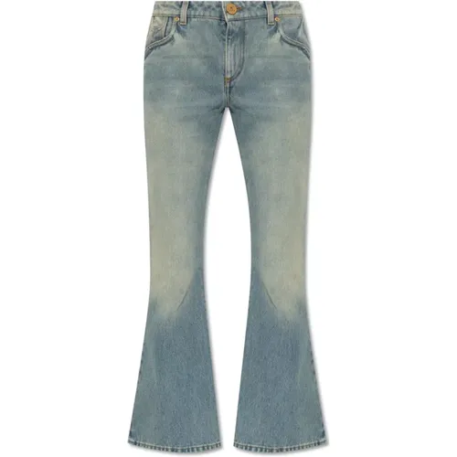 Ausgestellte Jeans mit Vintage-Effekt - Balmain - Modalova