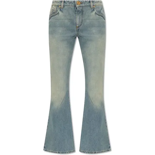 Flared jeans with vintage effect , female, Sizes: XS, S - Balmain - Modalova