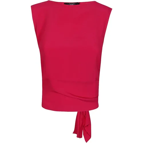 Fuchsia Jersey Top with Fluid Knot , female, Sizes: M, S - Max Mara Weekend - Modalova