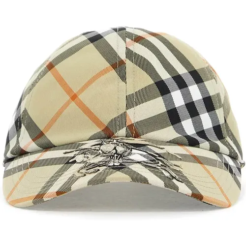 Karierte Baseballkappe mit Reiterdesign , Damen, Größe: M - Burberry - Modalova