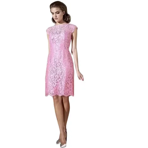 Elegant Short Chantilly Lace Dress , female, Sizes: 3XL, L, 2XL - Moskada - Modalova