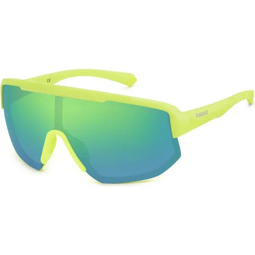 Sunglasses, unisex, , Size: ONE SIZE Matte Lime/Blue Sunglasses - Polaroid - Modalova