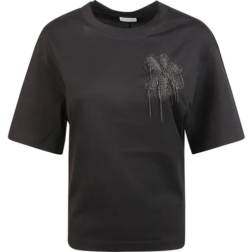 Schwarze T-Shirt Kollektion - BRUNELLO CUCINELLI - Modalova