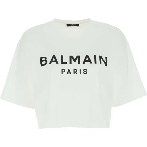 Weiße Baumwoll-T-Shirt Balmain - Balmain - Modalova