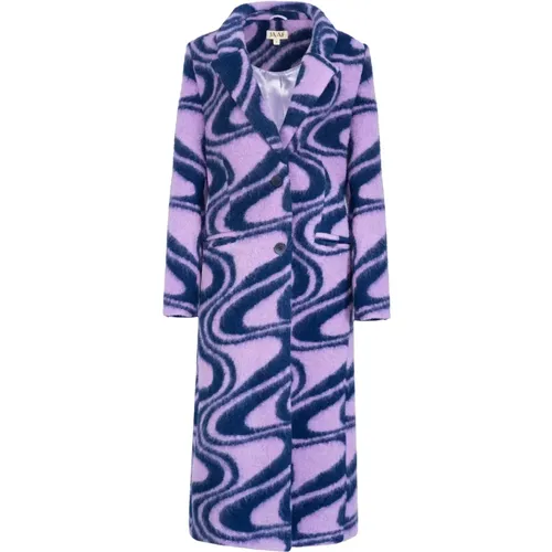 Oversized wool coat in Funky Pattern , female, Sizes: M, L, S, XS - Jaaf - Modalova