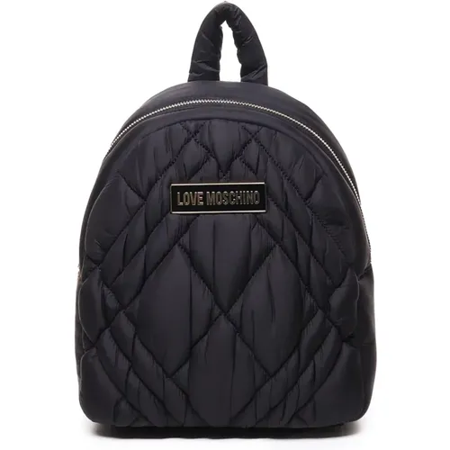 Backpacks, female, , Size: ONE SIZE Quilted Backpack with Adjustable Straps - Love Moschino - Modalova