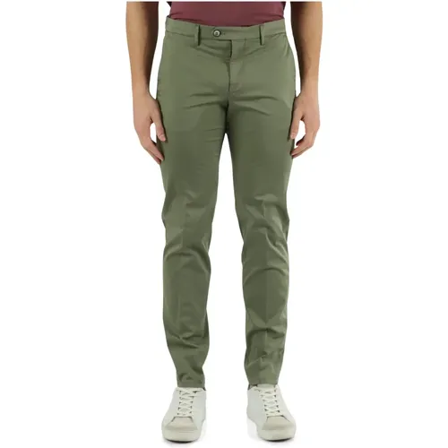 Chinos, male, , Size: W30 Slim Fit Cotton Stretch Pants - Michael Coal - Modalova