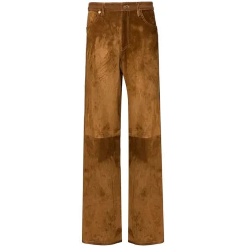 Leder Journey Straight Leg Hose - Golden Goose - Modalova