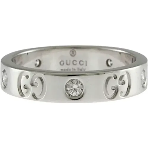 Pre-owned Jewellery, female, , Size: ONE SIZE Pre-owned White Gold rings - Gucci Vintage - Modalova