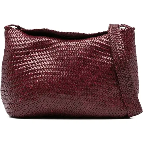 Cross Body Bags, female, , Size: ONE SIZE Woven Leather Shoulder Bag - Dragon Diffusion - Modalova