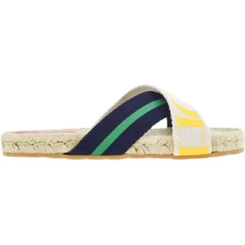 Sliders, female, , Size: 7 US Striped Grosgrain Shopping Espadrilles - Carolina Herrera - Modalova