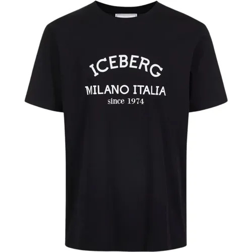 Logo Print T-shirt , male, Sizes: L, M, 2XL, XL - Iceberg - Modalova