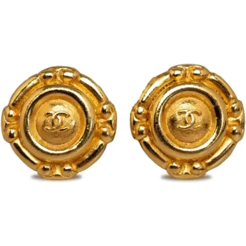 Pre-owned Jewellery, female, , Size: ONE SIZE Pre-owned Gold earrings - Chanel Vintage - Modalova