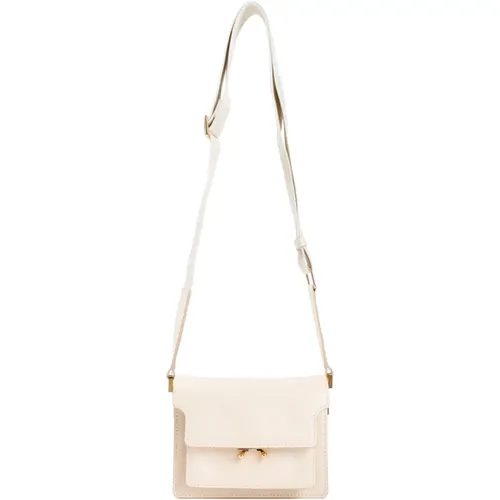 White Shell Soft Mini Handbag , female, Sizes: ONE SIZE - Marni - Modalova