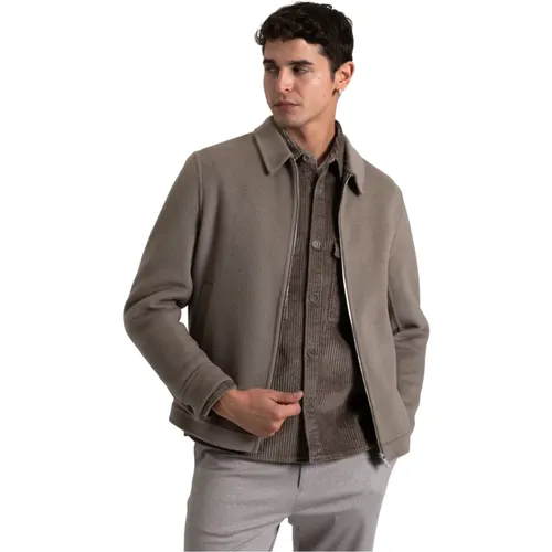 Wollmischung Overshirt mit Polyesterfutter , Herren, Größe: L - drykorn - Modalova