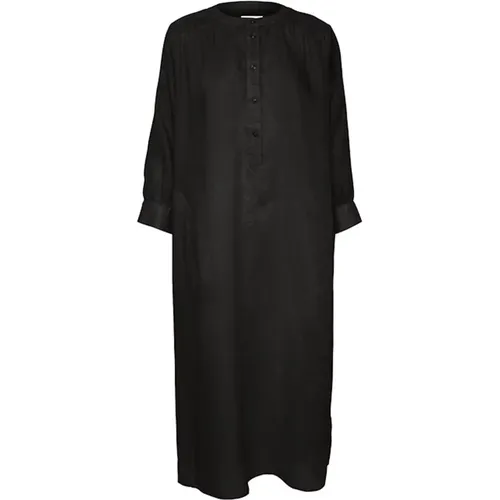 Gestreiftes Midi-Kleid Schwarz , Damen, Größe: XL - Part Two - Modalova