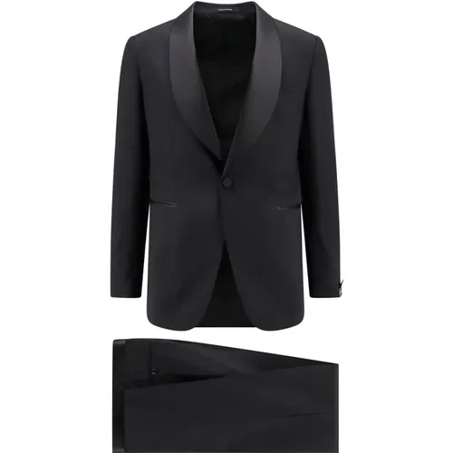 Schwarzer Anzug mit Shawl Revers - Tagliatore - Modalova