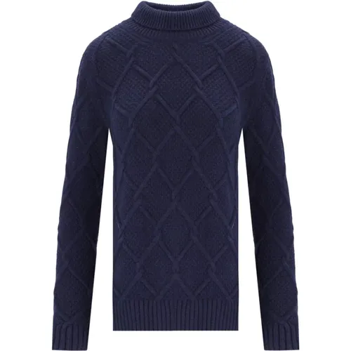 Turtlenecks, female, , Size: M Roll Turtleneck Sweater with Woven Pattern - Barbour - Modalova