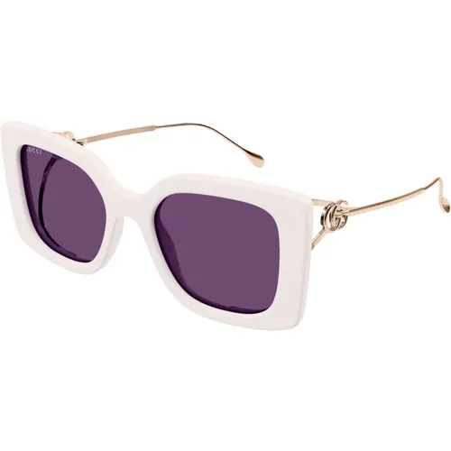 Weiße Sonnenbrille mit Originalzubehör,Schwarze Sonnenbrille mit Zubehör,Gold/Braune Sonnenbrille GG1567SA,Braun/Havanna Sonnenbrille, Stilvoll und - Gucci - Modalova
