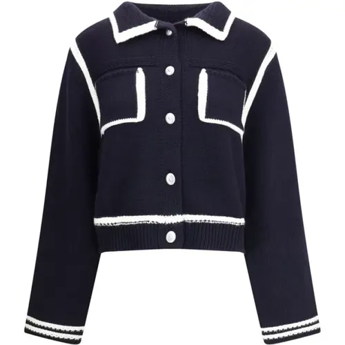 Cardigans, female, , Size: L Cardigan with Contrasting Profiles - pinko - Modalova