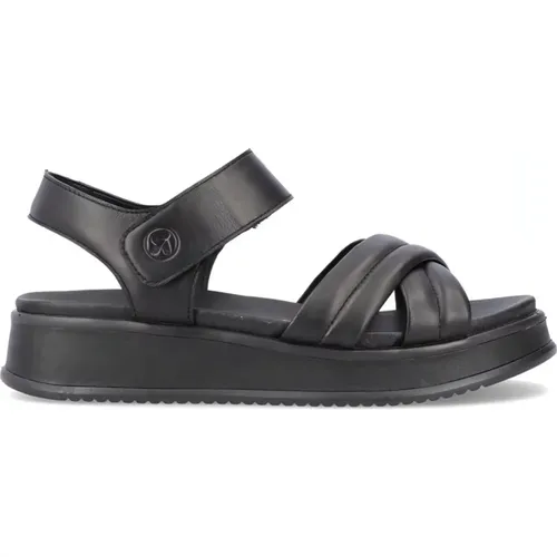 Leather Flat Sandals , female, Sizes: 3 UK, 4 UK, 5 UK - Rieker - Modalova