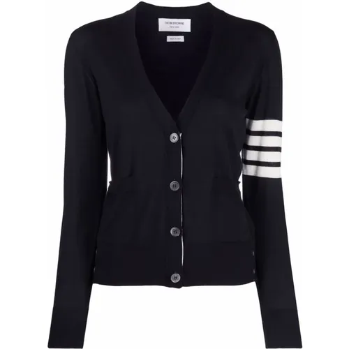Wool Cardigan with V-Neck and Button Closure , female, Sizes: XS, 2XS - Thom Browne - Modalova