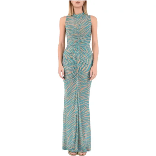 Sheer Ruched Maxi Dress , female, Sizes: S, L, XL - Actualee - Modalova