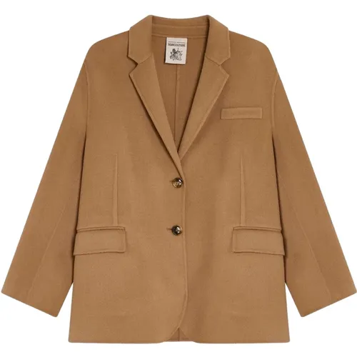 Blazers, female, , Size: XS Single-breasted Two-button Wool Double-Face Jacket - Semicouture - Modalova