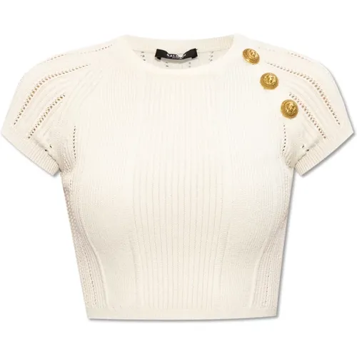 Cropped top , female, Sizes: XS, L, S, M - Balmain - Modalova